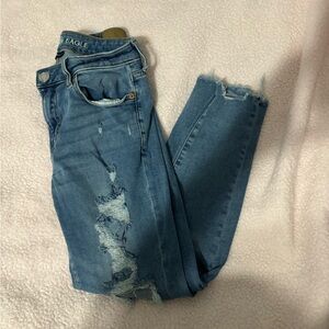 2/$33. American Eagle Jeans. Ripped Jeggings. Size 8. Short Fit.
